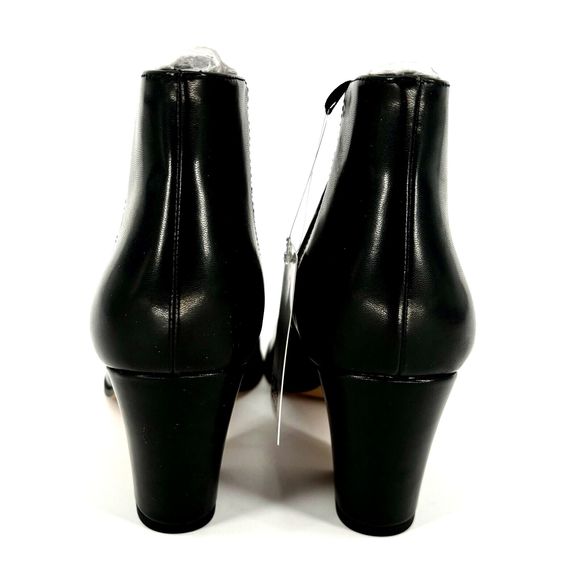 H&M Ankle Heeled Black Boot Women’s Size 9 Pointed Toe Pull On Booties NWT - Picture 4 of 10